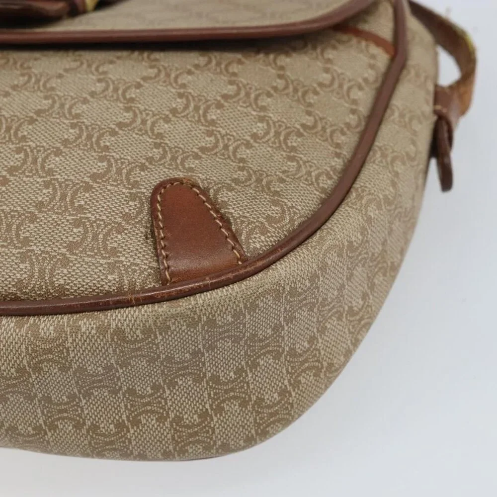 Authentic CELINE Macadam Canvas Shoulder Bag PVC Beige Gold - Picture 2 of 16